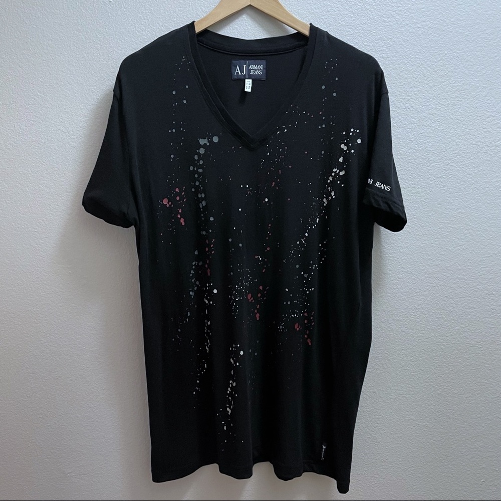 Armani Jeans XXL Black Splatter Tee